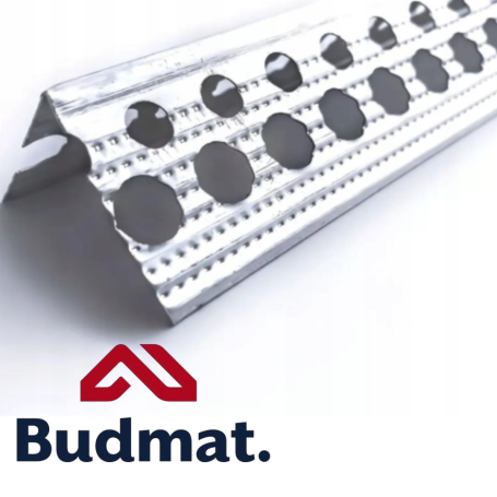 Narożnik aluminiowy BUDMAT 23x23 mm moletowany | Do zabudowy GK gipsu